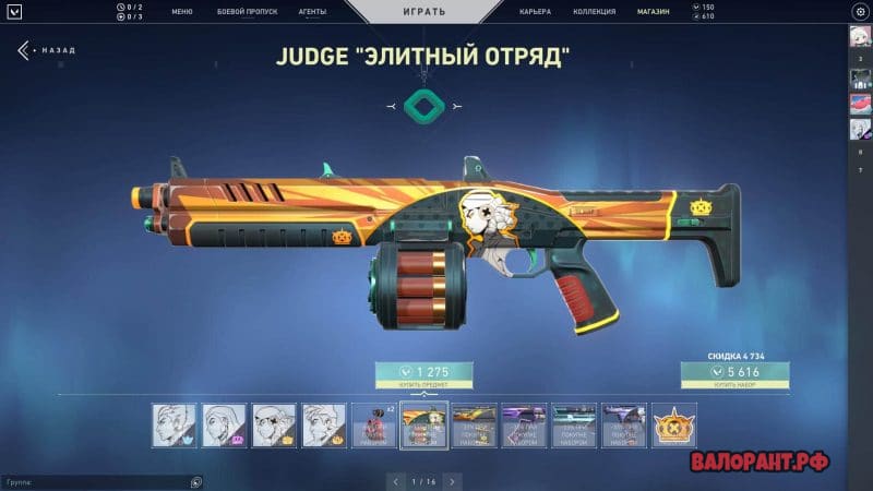 Judge Elitnyj otryad 800x450 - Элитный отряд (Team Ace) — набор скинов Валорант